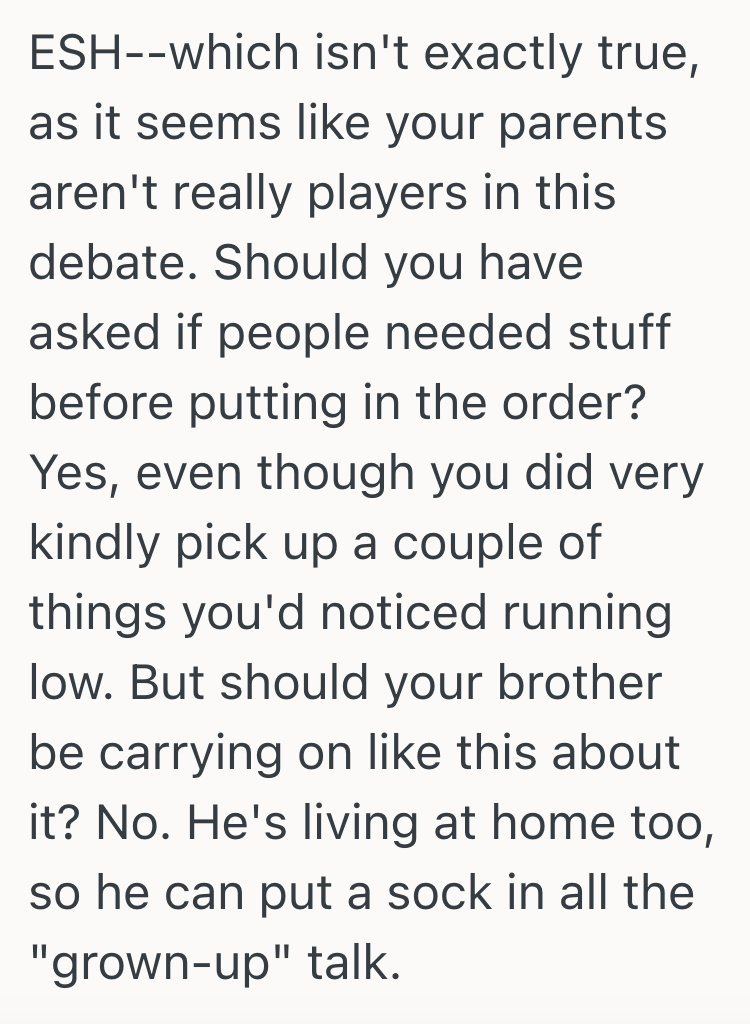 Screenshot 2025 03 04 at 9.48.57 AM Man Orders Food Through Instacart, But His Older Brother Is Upset That He Wasnt Asked If He Wanted Anything